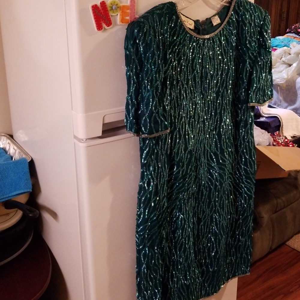 Green sequined party dress...size XL...